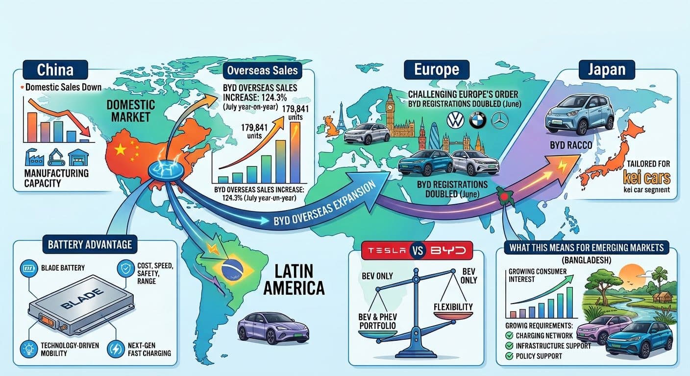 BYD’s global EV expansion is reshaping the auto industry, challenging Tesla and strengthening China’s position worldwide.